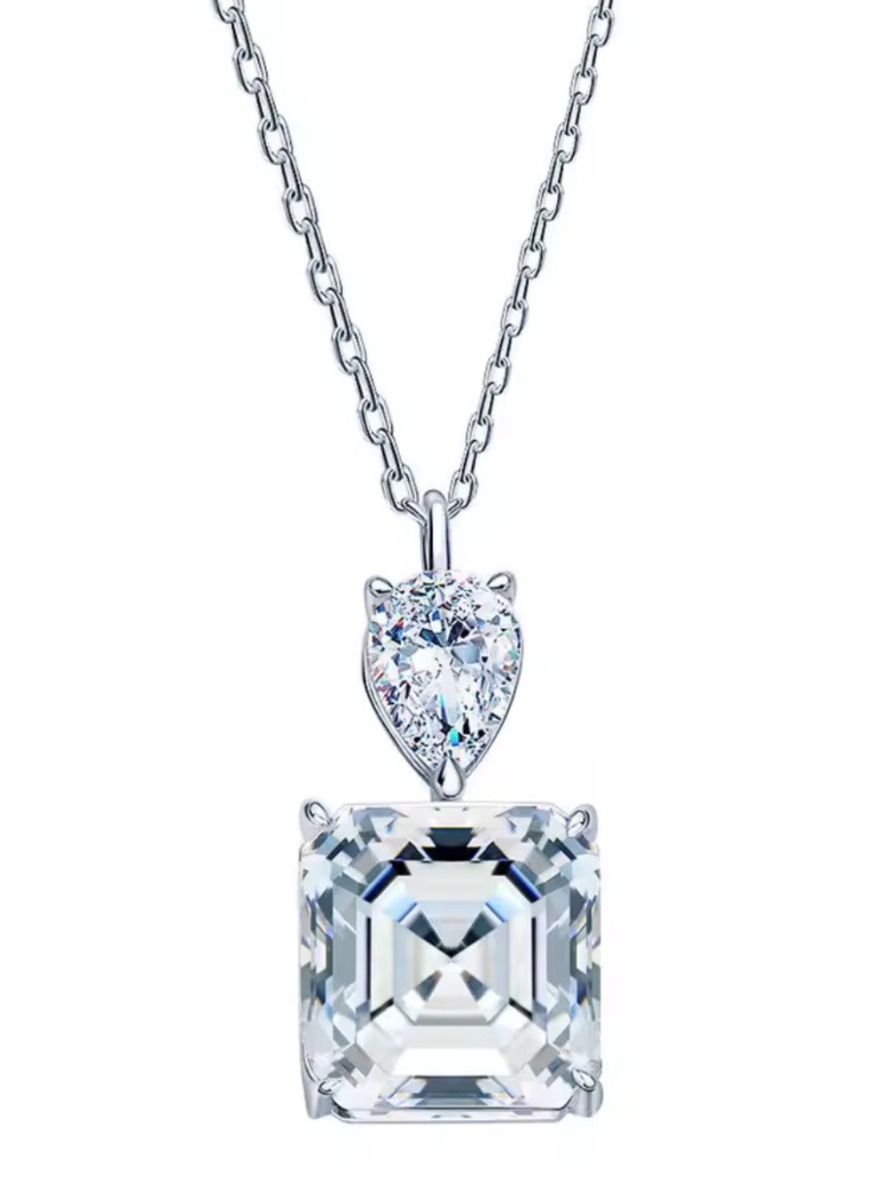 18k 4ct Asscher Cut Pendant